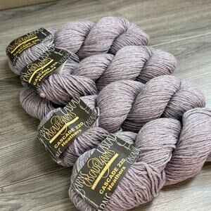 Cascade Yarns 220 100% Peruvian Highland Wool 3.5 oz 220 yards Heathers 4 Hanks